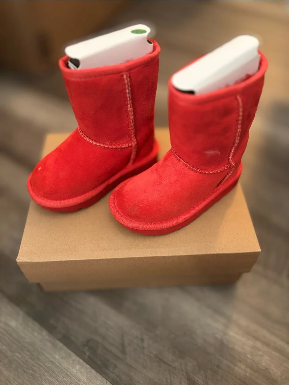 UGG Kids Red Suede Classic Short Boots